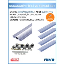 Glassmakro Duşakabin Tekeri ve Mıknatıslı Fitil Seti – 8’li 22 mm Teker + 1 Takım Mıknatıs + 4 Yan Suluk 180 cm