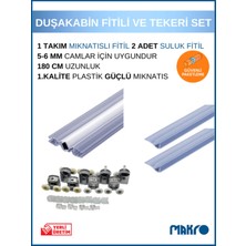 Glassmakro Duşakabin Tekeri ve Mıknatıslı Fitil Seti – 8’li 22 mm Teker + 1 Takım Mıknatıs + 2 Yan Suluk 180 cm