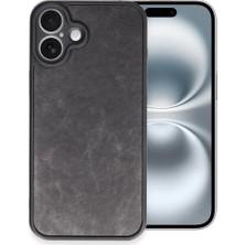 Apple iPhone 16 Plus Kılıf Aras Deri Kapak - Siyah