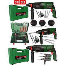 SCHMITZER Schmıtzer 3'lü Set SCH-2603Y Pro 850 W Sds Plus Metal Şanzuman Profesyonel Darbeli Matkap Kırıcı Delici 26MM Hilti