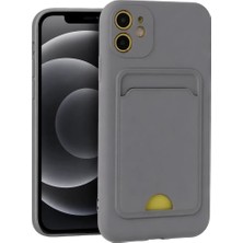 Apple iPhone 11 Kılıf Kelvin Kartvizitli Silikon - Gri