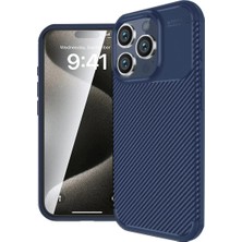 Apple iPhone 16 Pro Kılıf Auto Focus Karbon Kapak - Lacivert