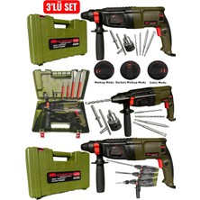 SCHMITZER Schmıtzer 3'lü Set SCH-2603S Pro 850 W Sds Plus Metal Şanzuman Profesyonel Darbeli Matkap Kırıcı Delici 26MM Hilti