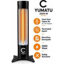Yumatu Kule Tipi Micatronic Dik Isıtıcı 2000W Termostatlı Devrilme Emniyetli Elektrikli Soba Isıtıcı