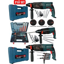 SCHMITZER Schmıtzer 3'lü Set SCH-2603TU Pro 850 W Sds Plus Metal Şanzuman Profesyonel Darbeli Matkap Kırıcı Delici 26MM Hilti