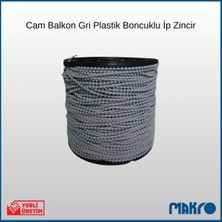 Glassmakro Cam Balkon Plastik Gri Boncuklu Ip Zincirleri - 100 Metre