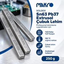 Glassmakro Soldex SN63 PB37 Extrusol Çubuk Lehim 250 gr – Kalay Kurşun Alaşımlı