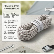 Belirtilmemiş 4 mm 10 Metre Iskota Tipi Çadır, Branda, Tente Gerdirme ve Yük Bağlama Halatı