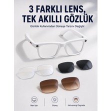 Yapay Zeka Destekli Akıllı Gözlük Dahili Kameralı Bluetooth Müzik ve Arama Özellikli Ses Kontrollü Değiştirilebilir Lensli