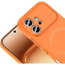 Store Honor 600 5g ile Uyumlu M-Safe Şarj Özellikli Kamera Korumalı Elio Sert Pc Kapak Ultra Ince Mat Yüzey Manyetik Şarj Destekli Koruyucu Honor 600 Için Kılıf Turuncu