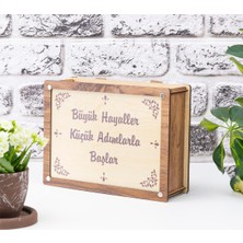 AyrStore Deepcraft Parabox Hedef Kumbarası Ahşap-Krem Rengi Ahşap Kilitli