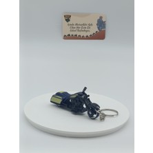 Bagger Motosiklet Metal Anahtarlık Lacivert - Diecast Cruiser Motor Figürü