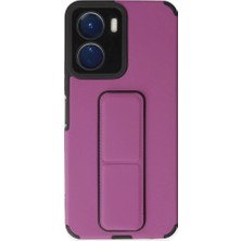 Zamerya Vivo Y16 Kılıf Mega Standlı Silikon - Mor