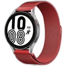 Zamerya Galaxy Watch 4 Metal Mıknatıslı Kordon - Kırmızı