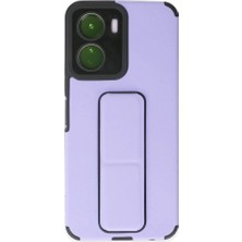 Zamerya Vivo Y16 Kılıf Mega Standlı Silikon - Lila