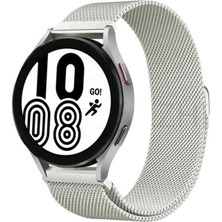 Zamerya Galaxy Watch 4 Metal Mıknatıslı Kordon - Gümüş