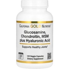 California Gold Nutrition Glukozamin Kondroitin, Msm + Hiyalüronik Asit, 120 Bitkisel Kapsül