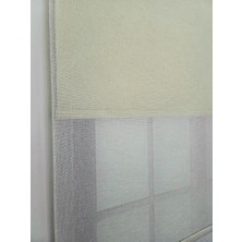 Keten Kumaşlı Çift Mekanizmalı Tül Stor Perde MT3000 220X200 Krem