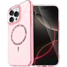 Apple iPhone 16 Pro Max Live Diamond Magsafe Kapak - Pembe
