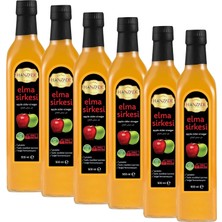 Die Grup Tr Elma Sirkesi 500 ml x 6 Adet Doğal Fermantasyon Içilebilir Katkısız Cam Şişe
