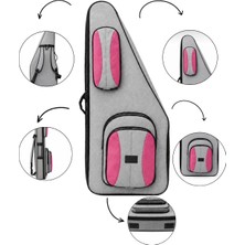 Erga Müzik Profesyonel Kanun Kılıfı Gri/pembe Keten Kumaş – %100 Su Geçirmez – 3 mm Eva + 1 cm Polietilen Köpük Destekli – Darbeye Dayanıklı
