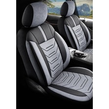Hasakman Seat Leon Mk4 Asya Monza Gri Tay Tüyü Oto Koltuk Kılıfı Tam Set-Kolay Montaj-Terletmez-Ortopedik 2020-2026