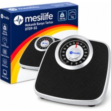 Mesilife DT09-SS Mekanik Banyo Baskülü 180 kg Kapasiteli 1 kg Hassasiyetli Kaymaz Platform Metal Kasa