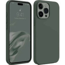 iPhone 15 Pro Kılıf First Silikon - Koyu Yeşil
