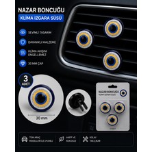 Temungur 3 Adet Nazar Boncuğu Klima Izgara Süsü 30 mm Araç Içi Klima Süsü Havalandırma Dekoru