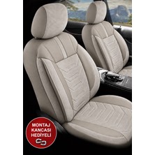 Hasakman Kia Picanto Asya Bej Tay Tüyü Oto Koltuk Kılıfı Tam Set-Kolay Montaj-Terletmez-Ortopedik 2015-2020