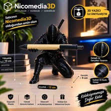 Nicomedia 3D Baskı Ninja Figürlü Kalemlik Masaüstü Organizer Gamer Oda Dekoru