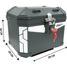 GP Kompozit Base Universal 32 lt Alüminyum Motosiklet Çantası Siyah