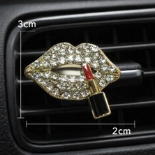 Temungur Taşlı Dudak Figürlü Araç Içi Klima Süsü – Mini Kristal Tasarım (3×2 Cm)