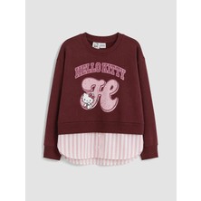 Lc Waikiki Yeni Sezon Bordo Hello Kitty Kız Çocuk Sweatshirt