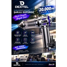 Elma Shop 20.000 Pa Şarjlı El Süpürgesi - Hava Üfleyici - Çantalı - 12 Parça Aksesuarlı - 6000 Mah Bataryalı