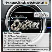 Temungur Taşlı Klima Izgara ve Torpido Süsü Queen Taşlı Gümüş Prenses Silver