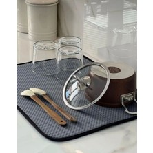Kd Store Gri Mikrofiber Bulaşık Kurulama Matı Kurutma Örtüsü Tezgah Üstü Süper Emici