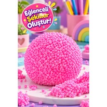 Medushop Pembe Köpük Boncuklu Şekillendirilebilir Oyun Hamuru Eğlenceli Aktivite Oyuncağı 3+ Yaş