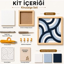 Kitier Wave Kinusaiga Kumaş Tablo Sanatı Hobi Kiti, Dikişsiz Patchwork Çerçeveli Hobi Seti 23X23
