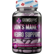 Grımsupps Lıon's Mane Neuro Support L-Theanıne & Pıperıne 60 Tablets Grim Supps Clinical