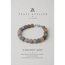 8 mm Şeffaf Hint Akik Doğal Taş Bileklik