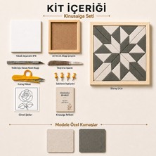 Kitier Geogreen Kinusaiga Kumaş Mozaik Tablo Hobi Kiti, Çerçeveli Hobi Seti 23X23 cm