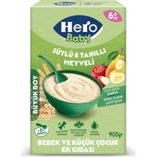 Hero Baby Sütlü 8 Tahıllı Meyveli Ek Besin 400 G - 5 Adet