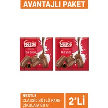 Nestle Classic Sütlü Kare Çikolata 2 x 60 G - 6 Adet