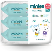 Minies Islak Havlu 3X72'LI - 8 Adet