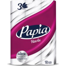 Papia Havlu 12'li 3 Katlı - 4 Adet