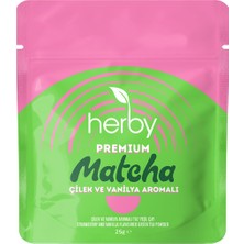 Herby Premium Matcha Çilek ve Vanilya Aromalı 25 G - 7 Adet