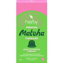 Herby Premium Matcha Çilek Vanilya Kapsül 10'lu 15 G - 5 Adet