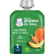 Gerber Organik Muzlu Havuçlu Balkabağı Püresi 90 G - 6 Adet