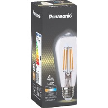 Panasonic E27 Filaman Lamba ST64 Sarı Işık 4W - 3 Adet